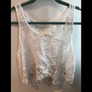 Abercrombie & fitch white floral tank top